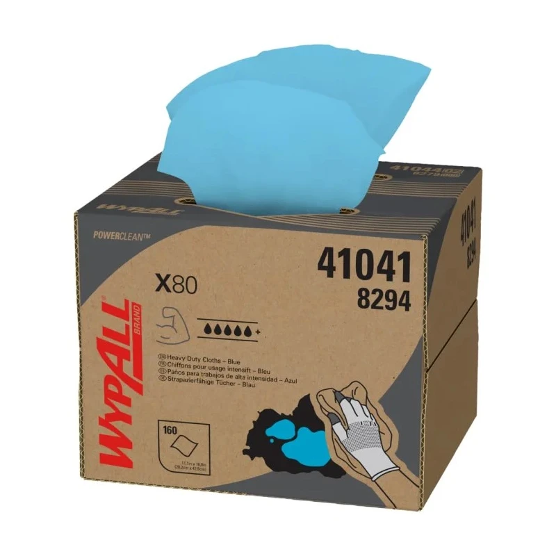 WYPALL WypAll X80 Blue Cloths for General Cleaning Dry Use Box of 152 Pieces 426 x 282 mm Repeat Use 8294003