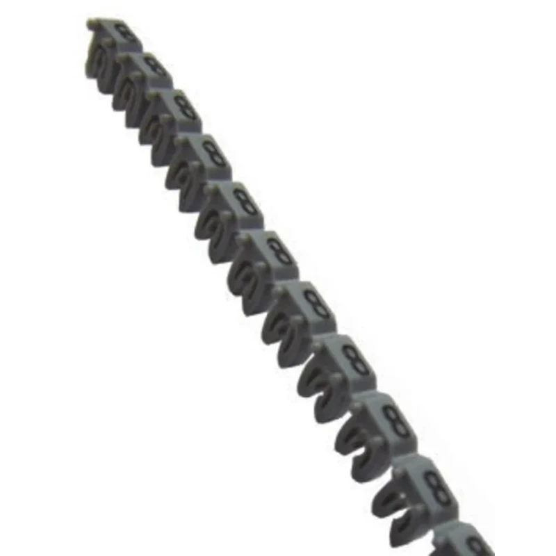 Legrand CAB 3 Cable Marker Grey, Pre-printed "8", for 0.15 to 0.5 mm Cable, Polyamide 66, 5mm x 2.3mm 0 381 08