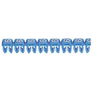 Legrand CAB 3 Cable Marker Blue Pre-printed "6" for 0.15–0.5 mm Cable 0 381 06