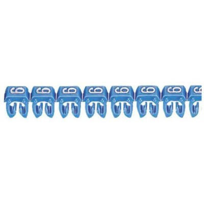 Legrand CAB 3 Cable Marker Blue Pre-printed "6" for 0.15–0.5 mm Cable 0 381 06