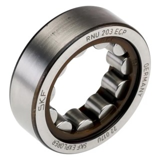 SKF Cylindrical Roller Bearing 22.1 mm Inside Diameter, 40 mm Outside Diameter, 12 mm Race Width, Open End Type RNU 203 ECP