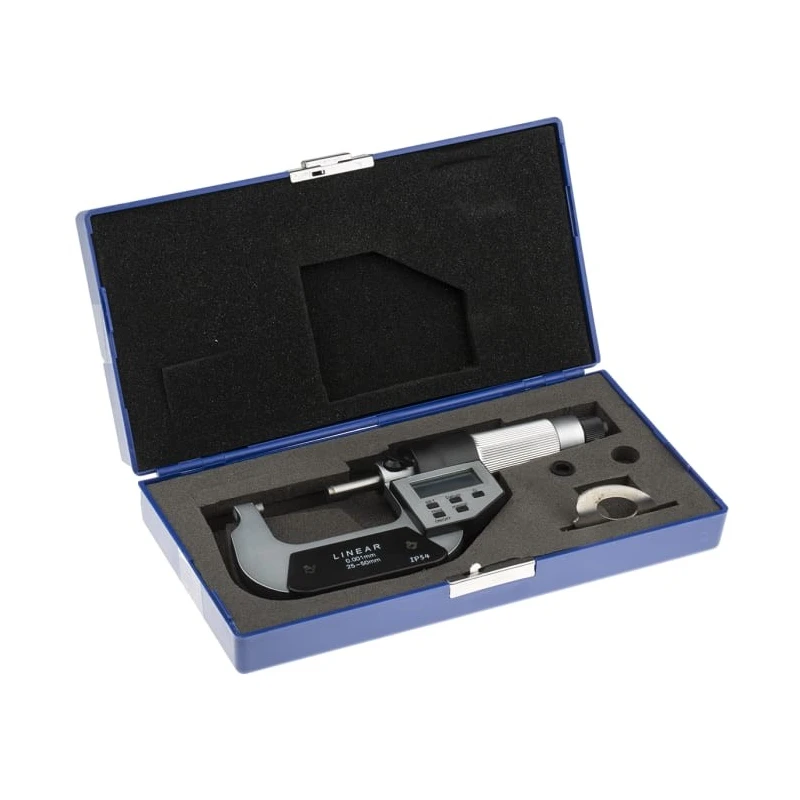 RS PRO External Micrometre, Battery Operated, 25-50 mm Measurement Range, ±0.002 mm Accuracy 705-1210