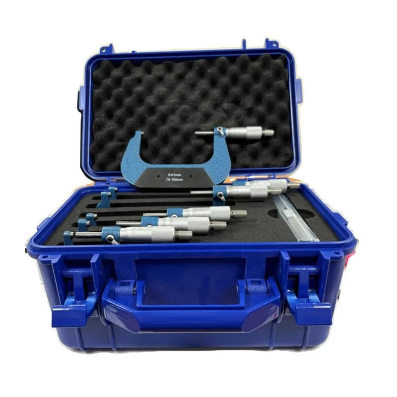 RS PRO External Micrometre Metric Set with 6 Pieces and Setting Rod Accuracy ±0.004 mm Resolution 0.01 mm 705-1213