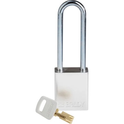 Brady Silver Padlock Anodised Aluminium Steel 6.35 mm Shackle Diameter 76.2 mm 150283