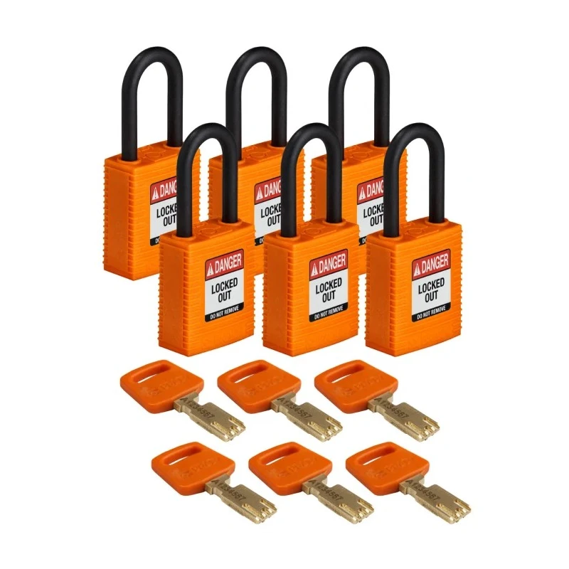 Brady Orange Padlock Plastic Nylon 6.35 mm Shackle Diameter 38.1 mm ANSI Standard 150310