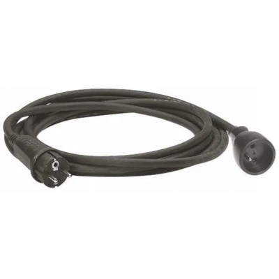 Legrand Black Rubber Jacket 5m 1 Socket Type E Extension Lead Kit 230V 0 516 10