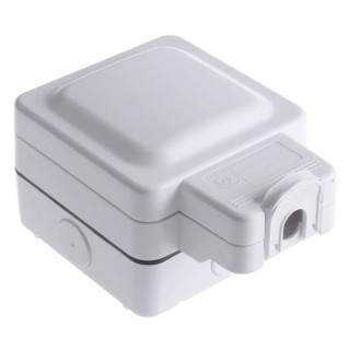 MK Electric 13A White 1 Gang Plug Socket Indoor & Outdoor Type G British K56480WHI