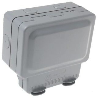 MK Electric 13A Grey 2 Gang Plug Socket Indoor & Outdoor Type G Flush Mount K56481GRY
