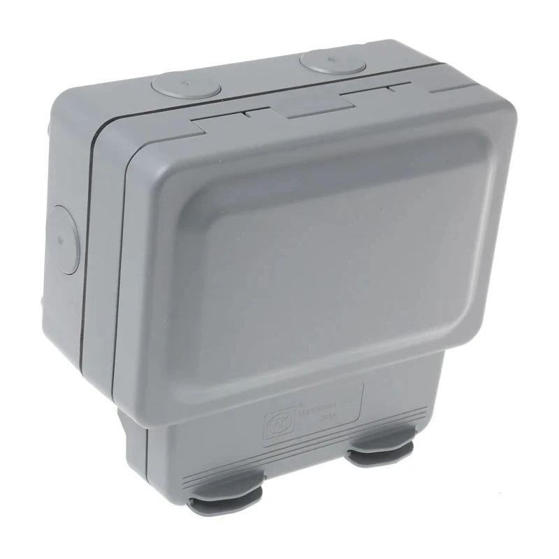 MK Electric 13A Grey 2 Gang Plug Socket Indoor & Outdoor Type G Flush Mount K56481GRY