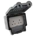 MK Electric 13A Grey 2 Gang Plug Socket Indoor & Outdoor Type G Flush Mount K56481GRY