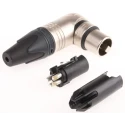 Neutrik 4-Contact Right Angle Female XLR Cable Connector 50V 10A Silver over Nickel Plating NC4FRX