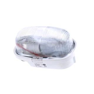 Legrand Round Oval LED Bulkhead Light 75 W with Lamp Supplied, IP55, Oval Shape, Metal Polycarbonate Glass Housing 0 604 77
