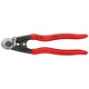 Knipex Wire Rope Cutter Straight 190 mm Chrome Vanadium Steel Blade Plastic Handle 7 mm Capacity 95 61 190