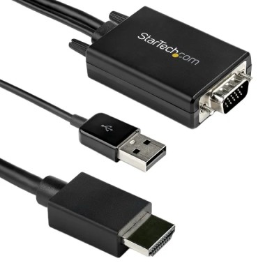 StarTech.com 2 Port HDMI to VGA Video Converter Cable 2 m Length 1920 x 1080 Resolution VGA2HDMM2M