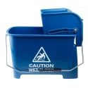 RS PRO 20L Plastic Blue Mop Bucket with Handle Wheeled Wringer 705-6268