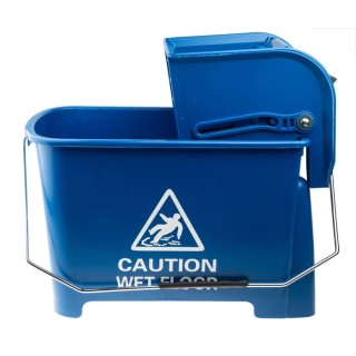RS PRO 20L Plastic Blue Mop Bucket with Handle Wheeled Wringer 705-6268
