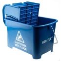 RS PRO 20L Plastic Blue Mop Bucket with Handle Wheeled Wringer 705-6268