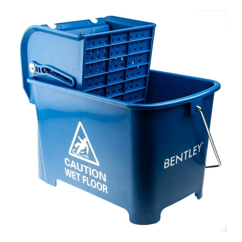 RS PRO 20L Plastic Blue Mop Bucket with Handle Wheeled Wringer 705-6268