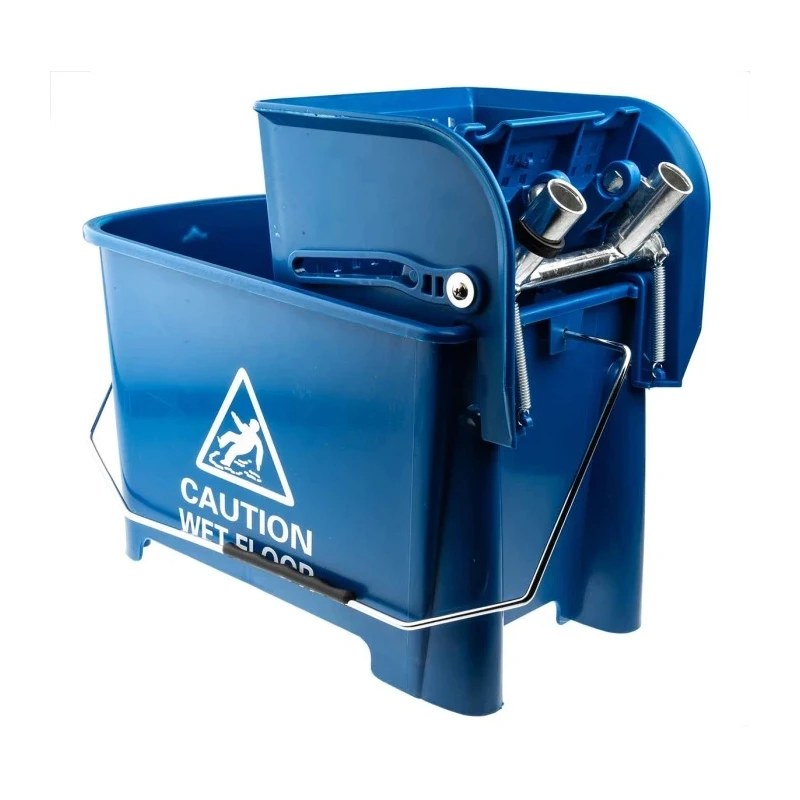 RS PRO 20L Plastic Blue Mop Bucket with Handle Wheeled Wringer 705-6268