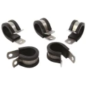 HellermannTyton Black Chloroprene Aluminium Alloy Cable Clip P Clip 28.6 mm Max. Bundle Diameter 211-15200 ALU20C-AL/CR-BK