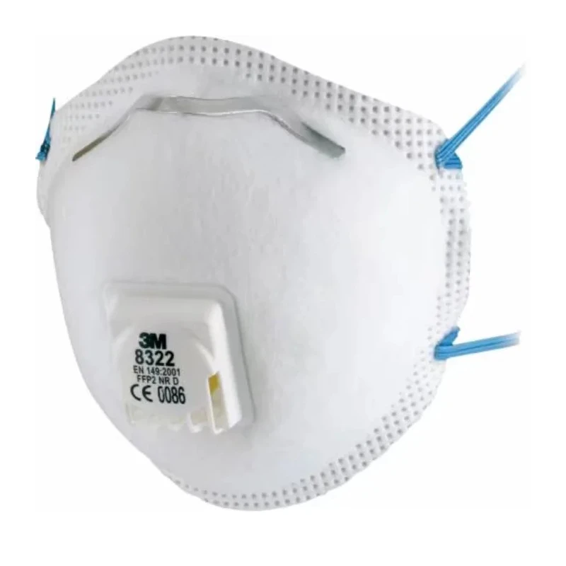 3M 8300 Series FFP2 Disposable Face Mask Cup Type with Adjustable Nose Clips White 10 Per Pack 