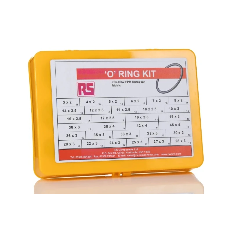 RS PRO Metric O-Ring Kit Fluorelastomer 386 Pieces Kit 75 Shore Hardness 705-8952