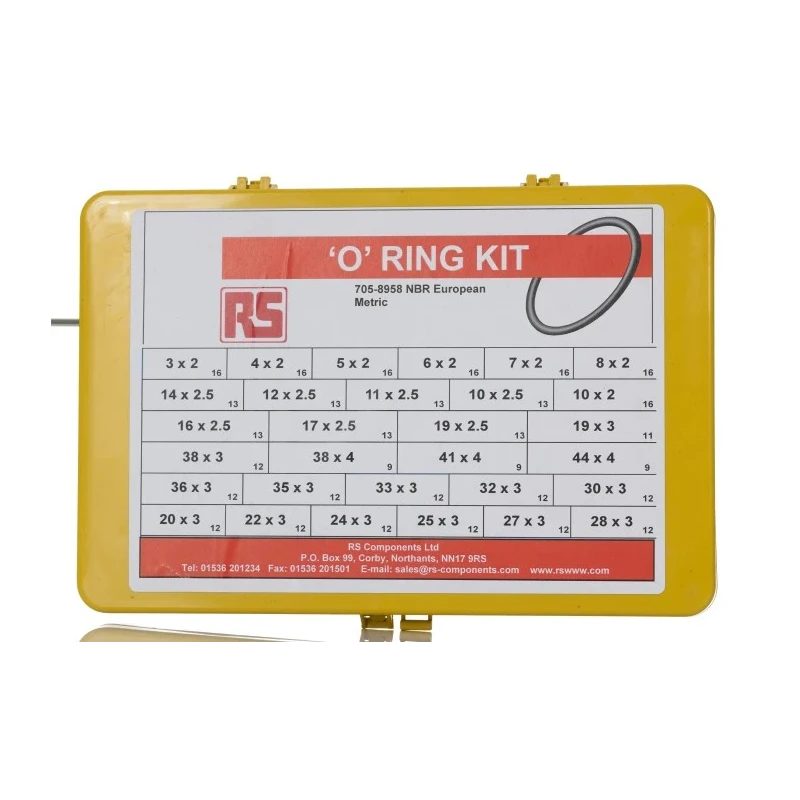 RS PRO Metric O-Ring Kit Nitrile 385 Pieces Operating Temp -30°C to 120°C 705-8958