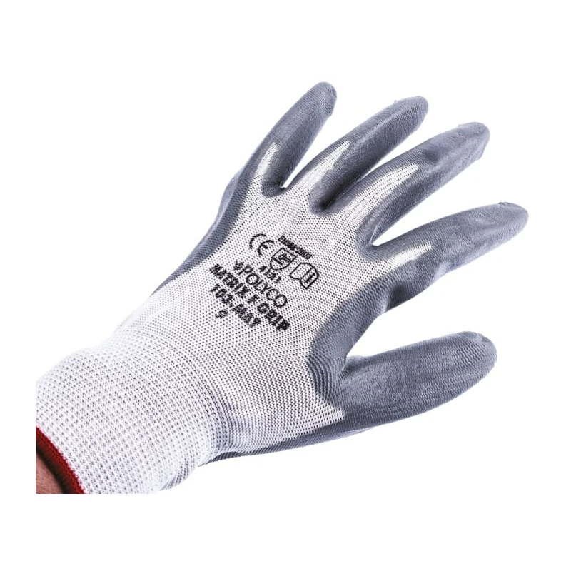 Polyco Healthline Matrix Grey Nitrile Foam Coated Work Gloves Size 9 10 Pieces 103-MAT