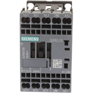Siemens Size S00, 3RT2 Contactor, 24V DC Coil, 3-Pole, 9 A Current, 4 kW Power, 3 NO Contacts, 400V AC 3RT2016-2BB42