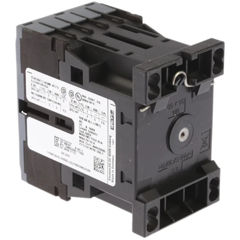 Siemens Size S00, 3RT2 Contactor, 24V DC Coil, 3-Pole, 9 A Current, 4 kW Power, 3 NO Contacts, 400V AC 3RT2016-2BB42