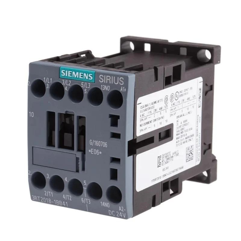 Siemens Size S00, 3RT2 Contactor, 24V DC Coil, 3-Pole, 16 A, 7.5 kW Power Rating 3RT2018-1BB41