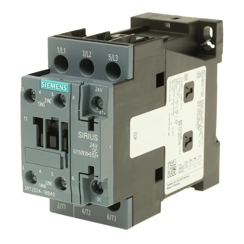 Siemens S0 Series 3-Pole Contactor 24V DC Coil, 12 A, 5.5 kW, 3 NO Contacts, 400V AC 3RT2024-1BB40