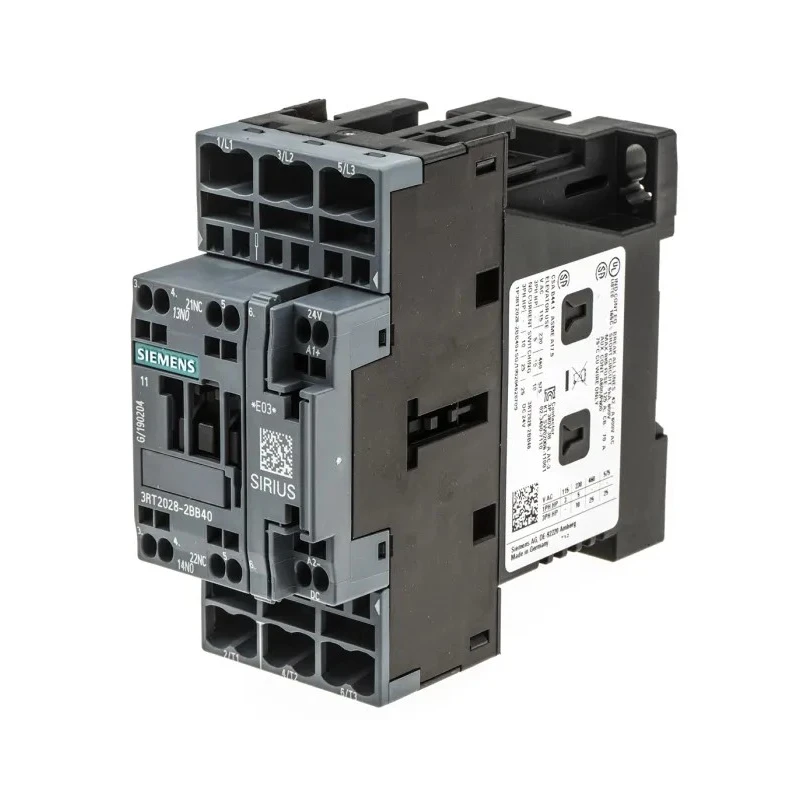 Siemens 3RT2 Contactor, 24V DC Coil, 3-Pole, 38A, 18.5 kW, 3 NO, 400V AC 3RT2028-2BB40
