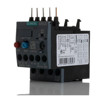 Siemens SIRIUS 3RU2 Thermal Overload Relay 1 NO/1 NC 1.4A 2A F.L.C 2A Contact Rating 750W 3P 3RU2116-1BB0