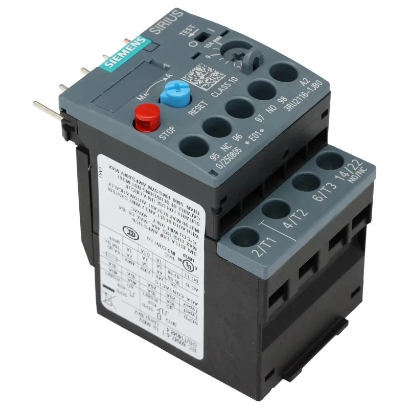 Siemens SIRIUS 3RU2 Thermal Overload Relay 1 NO/1 NC, 10A, 7 A F.L.C, 10A Contact Rating, 4 kW 3P 3RU2116-1JB0
