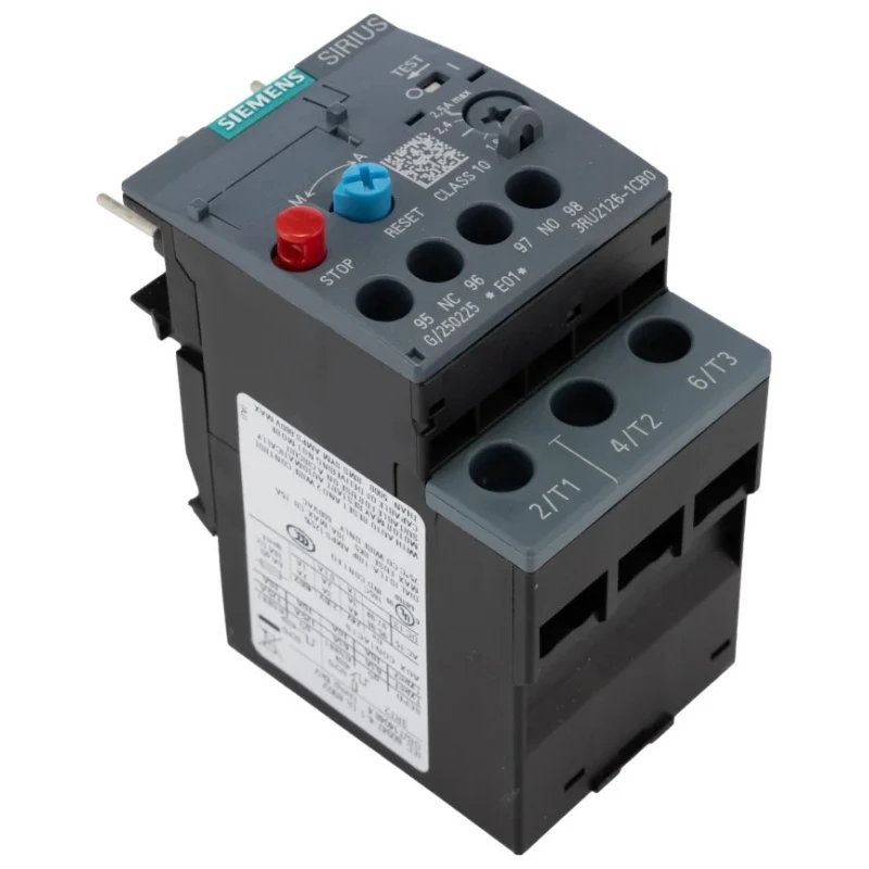 Siemens SIRIUS 3RU2 Thermal Overload Relay 1 NO/1 NC 1.8-2.5 A Adjustable Current Range 1.5 kW Power Rating 3RU2126-1CB0