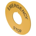 EAO Emergency Stop Push Button Marking Plate Yellow Ø22.3mm for 704 Series 704.963.1