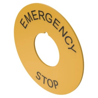 EAO Emergency Stop Push Button Marking Plate Yellow Ø22.3mm for 704 Series 704.963.1