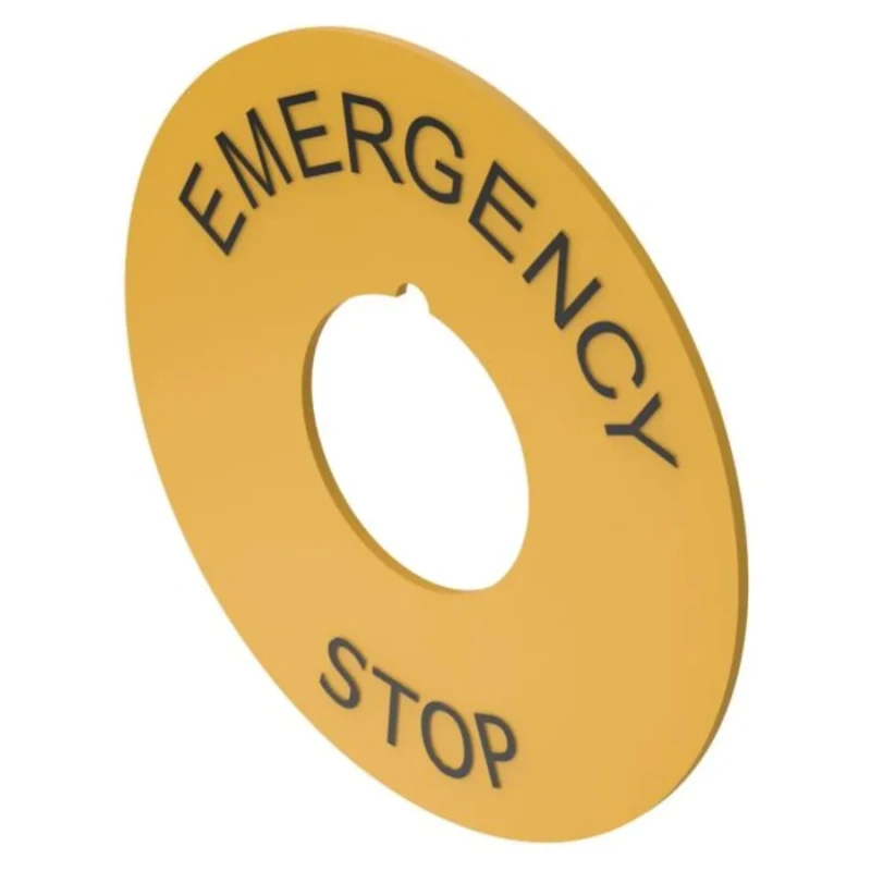 EAO Emergency Stop Push Button Marking Plate Yellow Ø22.3mm for 704 Series 704.963.1