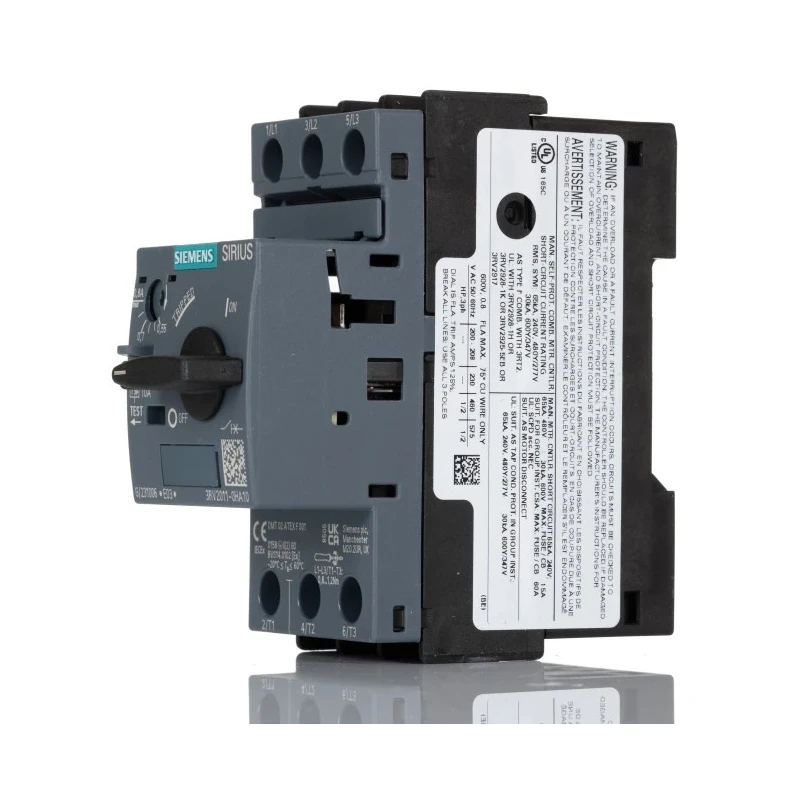 Siemens Motor Protection Circuit Breaker 550mA to 800mA, 690V AC, Magnetic Sensing, 3 Poles, 3RV2011-0HA10