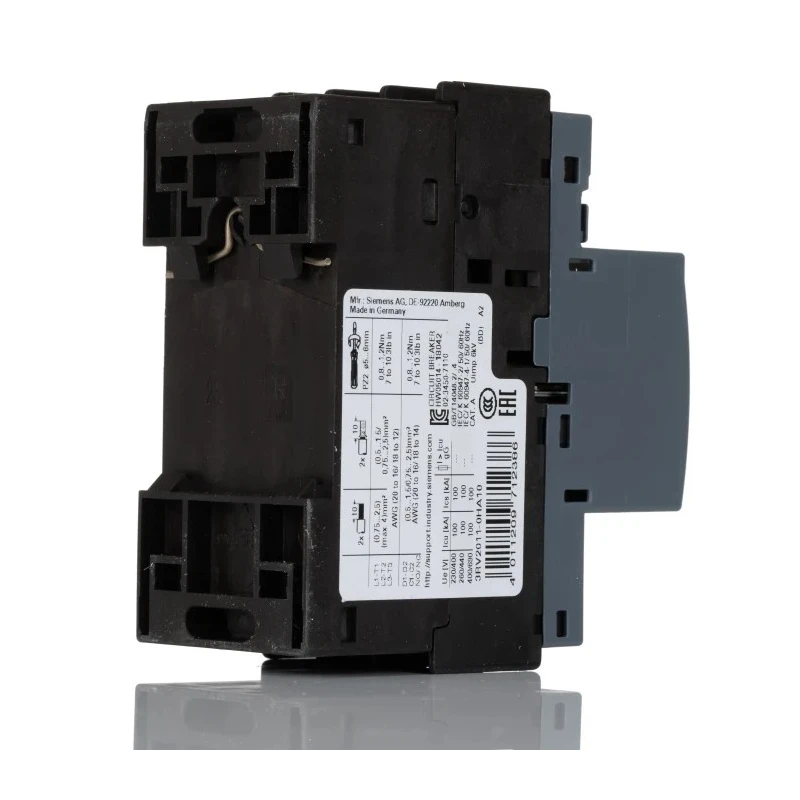 Siemens Motor Protection Circuit Breaker 550mA to 800mA, 690V AC, Magnetic Sensing, 3 Poles, 3RV2011-0HA10