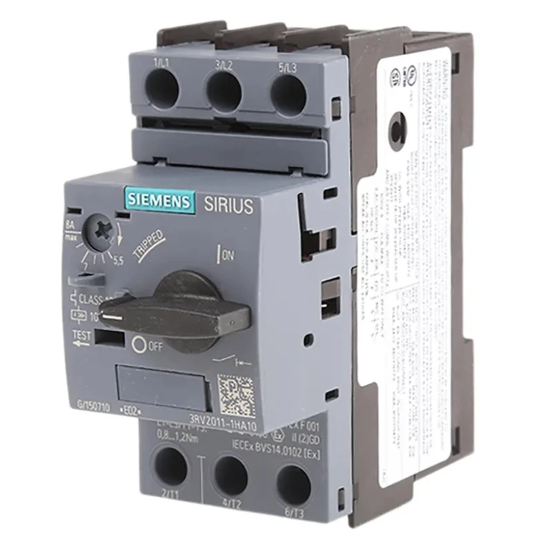 Siemens Motor Protection Circuit Breaker 5.5A, 8A, 690V, Magnetic Sensing, 3 Poles 3RV2011-1HA10