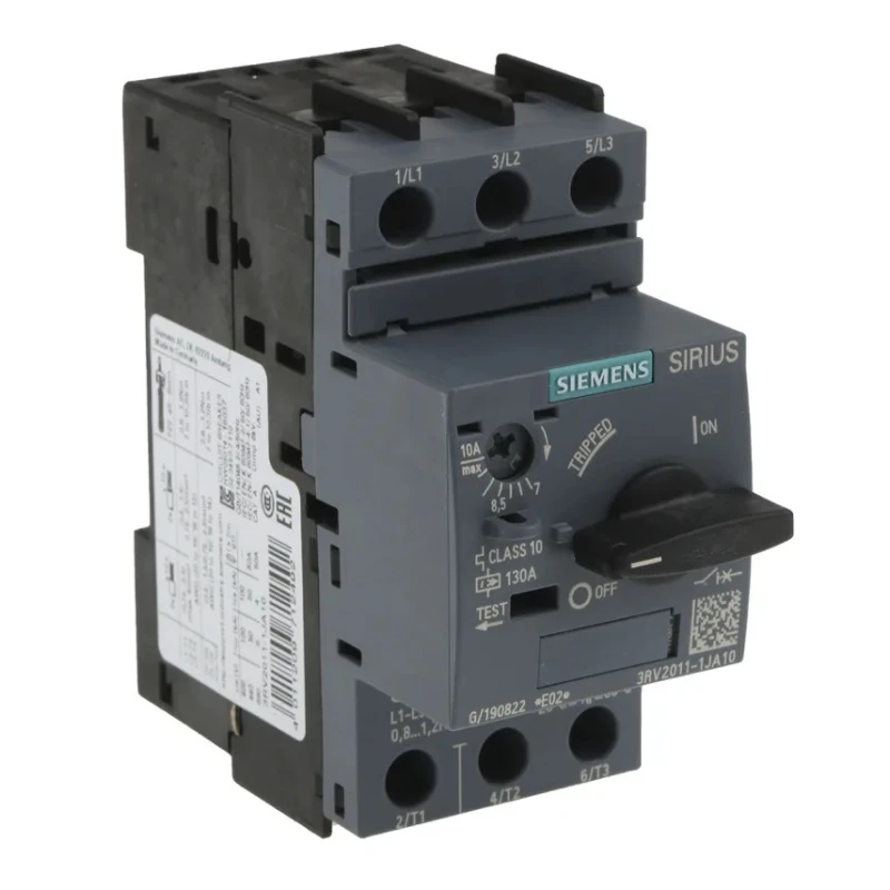Siemens Motor Protection Circuit Breaker 10A, 7 A, 690V, Magnetic Sensing, 3 Poles 3RV2011-1JA10
