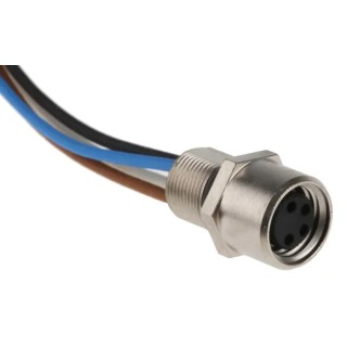 binder Sensor Actuator Cable Male 3 Way M8 to Female 34 Way M8 5m, Polyurethane Jacket, Black, IP67/IP69K 09-3390-00-04