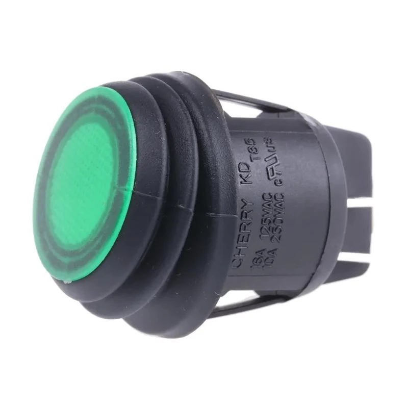 ZF Illuminated DPST On-Off On-Off Rocker Switch Panel, Green Actuator, 16A, 28V dc, IP56 KDH3AEA2GBB
