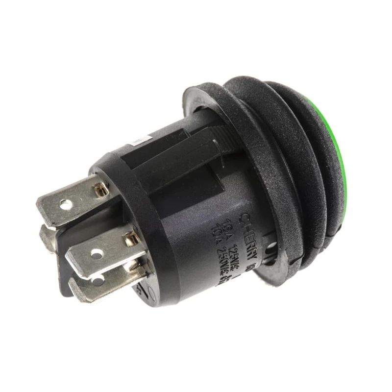 ZF Illuminated DPST On-Off On-Off Rocker Switch Panel, Green Actuator, 16A, 28V dc, IP56 KDH3AEA2GBB