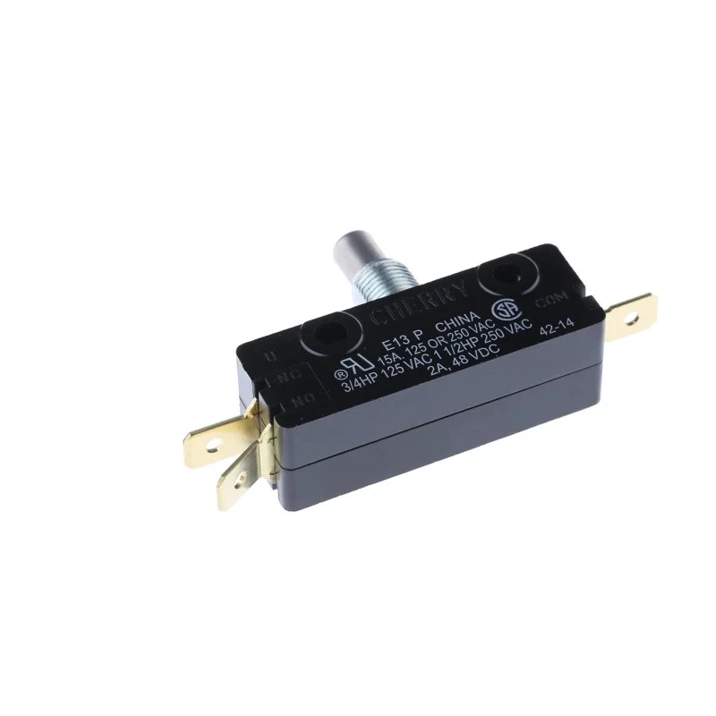 ZF Button Micro Switch, Tab Terminal, 15A, 250 V AC, SPDT E13-00M