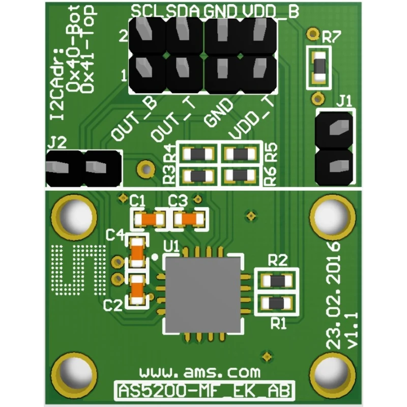 ams OSRAM Position Sensor Adapter Board for AS5200L AS5200L-MF_EK_AB