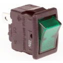 ZF Illuminated SPST On-Off Rocker Switch Panel Nylon Housing Green Actuator 10A 250V AC LRA22H2BBGEN