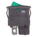 ZF Illuminated SPST On-Off Rocker Switch Panel Nylon Housing Green Actuator 10A 250V AC LRA22H2BBGEN